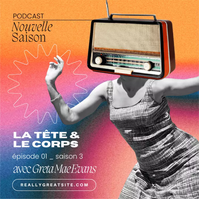 Modèle Canva pour Instagram, épisode de podcast en dégradé grainé
