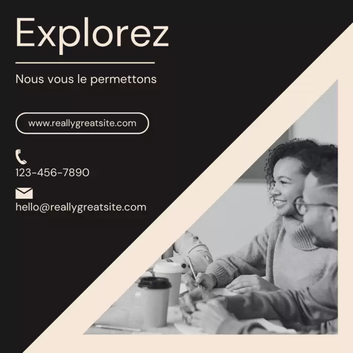Modèle Canva pour Instagram, esthétique minimaliste noir et beige