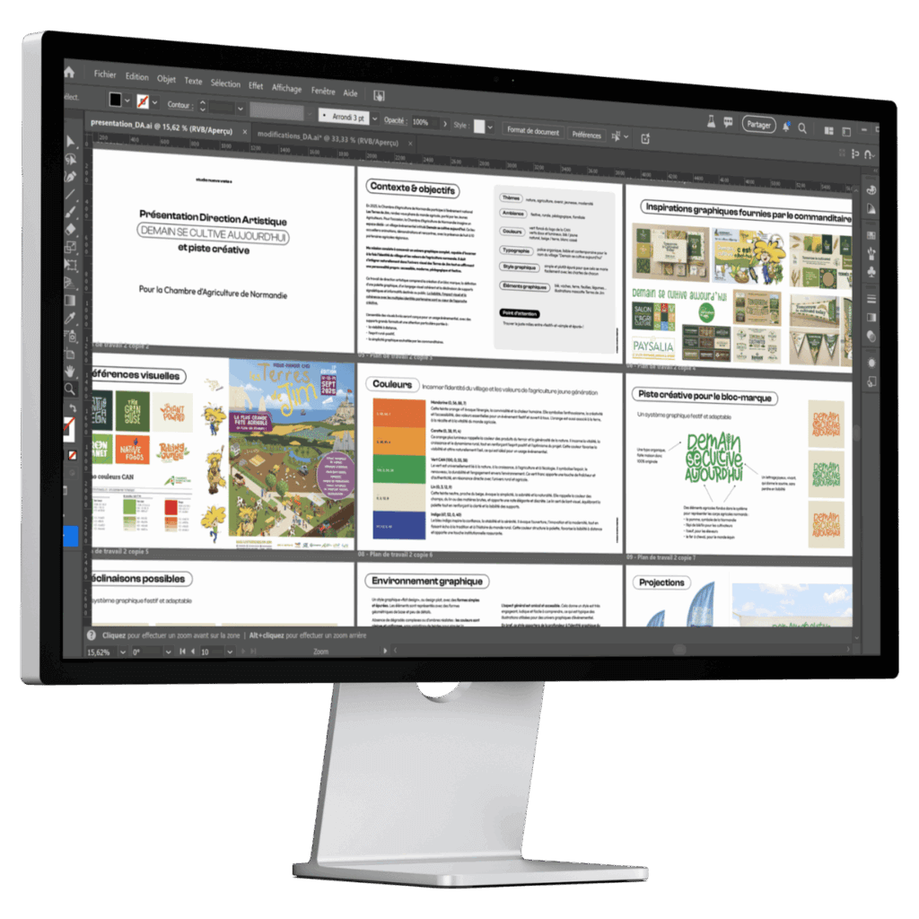Capture d'écran des présentations réalisées pour les échanges avec mes partenaires des Chambres d'Agriculture de Normandie.