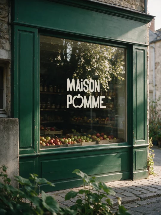 Lettrage de vitrine pour une épicerie : un même nom dessiné dans trois styles.
Maison Pomme n'existe pas, c’est un projet fictif. Je l'ai inventée pour vous montrer ce que le style de lettrage change sur une vitrine, à nom égal.
J'ai fait les croquis sur Fresco, puis je les ai redessinés au propre dans Illustrator :
1. Une en capitales linéales tracées mains, avec une pomme à la place du O.
2. Une écriture manuscrite, plus libre.
3. Une romaine fait maison, à empattements arrondis, façon épicerie fine.
Laquelle vous mettriez sur votre vitrine : 1, 2 ou 3 ?
La photo de la vitrine est un mockup réalisé par IA, les lettrages sont posés dessus tels que je les ai dessinés.
#lettrage #signpainting #peintureenlettres #vitrine #graphistenormandie